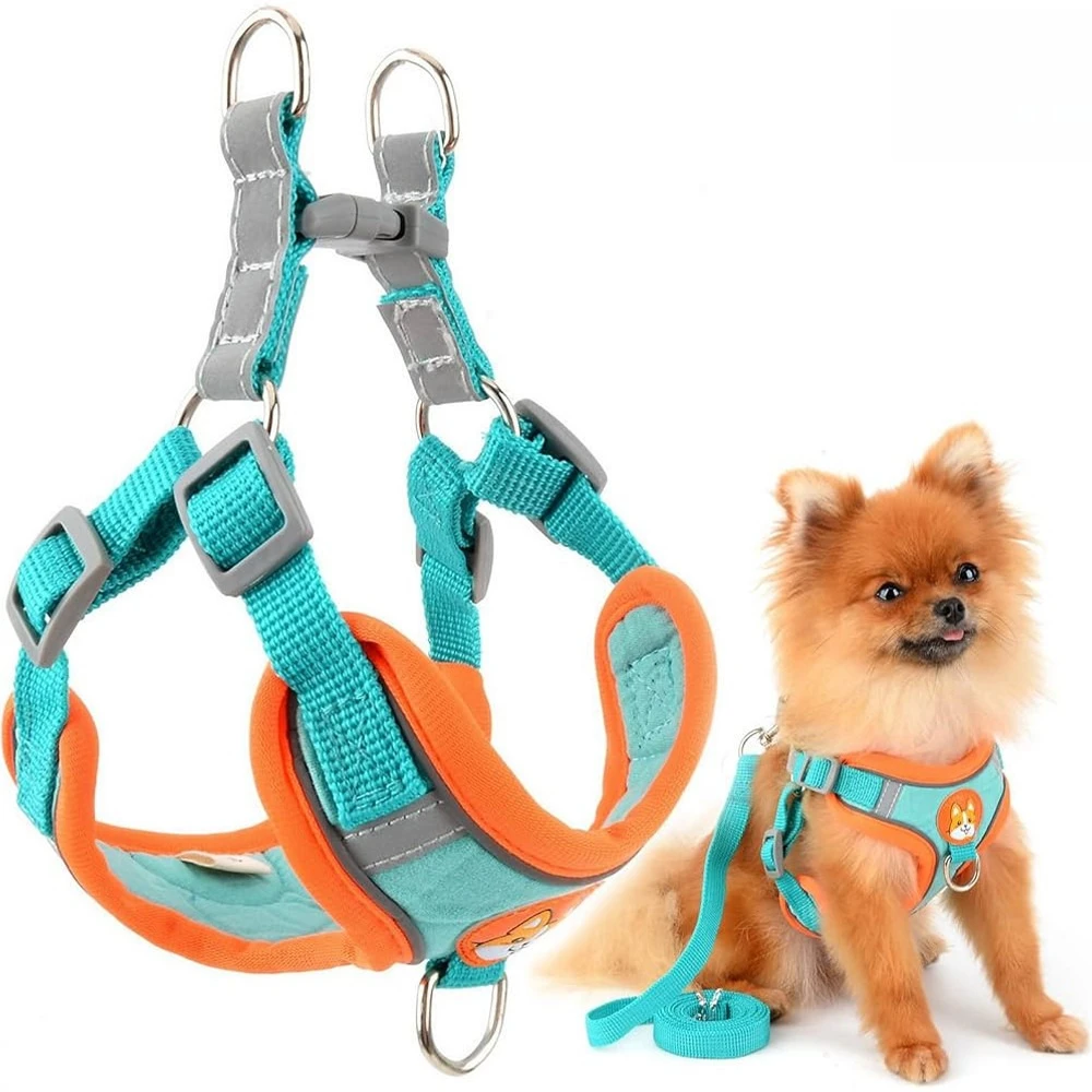 Coleira Peitoral Ajustavel Confortavel Segura para Caes e Gatos Passeio Diario