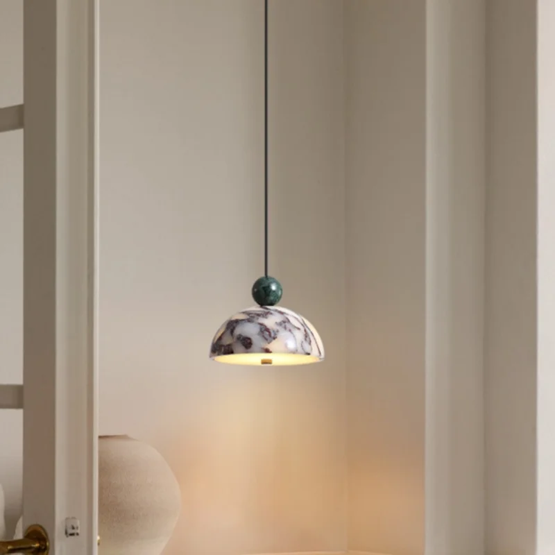 

Classical French Luxury Marble Stepless Dimming Pendant Light Lamp For Bedroom Living Room Office Indoor Home Decorative Fixture