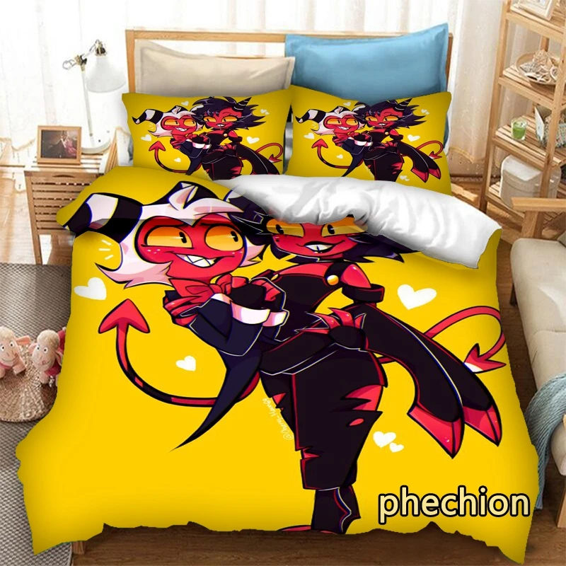 phechion Anime Helluva Boss 3D Print Bedding Set Duvet Covers Pillowcases One Piece Comforter Bedding Sets Bedclothes Bed K446