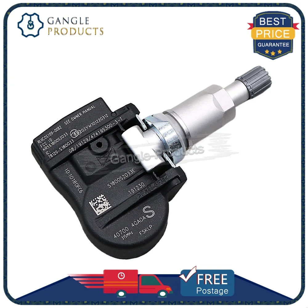 เซ็นเซอร์ tpms 40700-4GA0B 40700-4GA0A 1/4ชิ้นสำหรับ infiniti 2014-2015 infiniti เซ็นเซอร์ระบบควบคุมแรงดันลมยาง Q50 315mhz