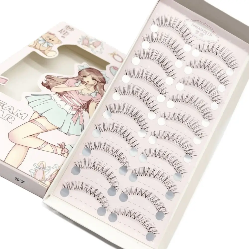 Beleza feminina 3d falso vison cabelo cílios postiços tira completa magro alongamento cílios 10mm cílios falsos diy em casa