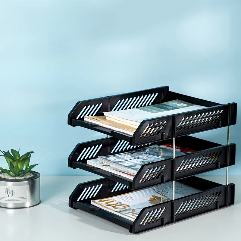 File Tray, Multi-layer Folder Shelf Gadgets Book Organizer, Easy Home Storage, Office Desk Organizer, Document Storage Rack 123