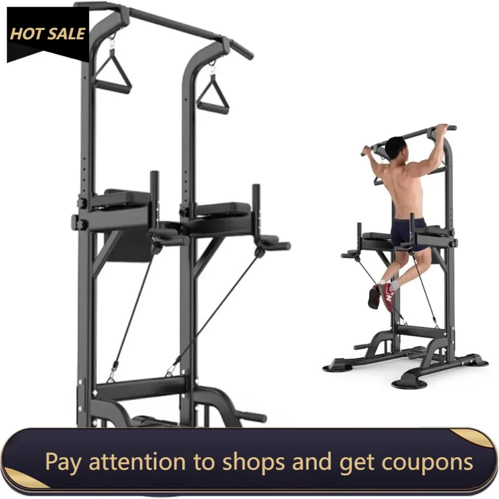 Power Tower Pull Up & Dip Station Multi-Function Home Strength Training Fitness Workout Station Height Adjustable