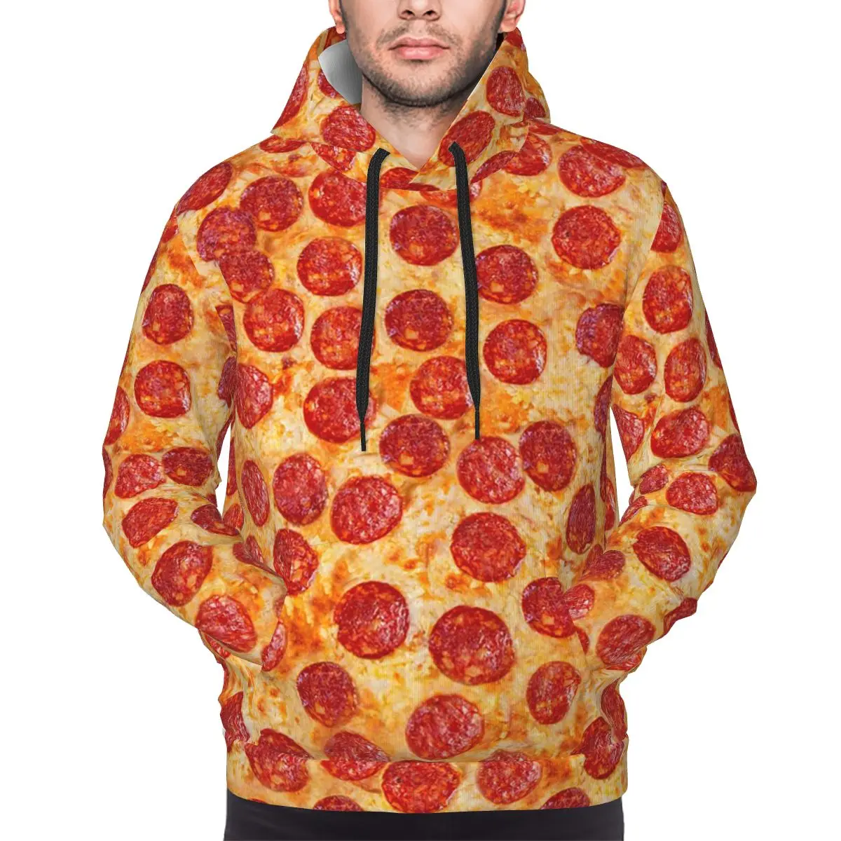 

Реалистичные толстовки с рисунком пепперони и пиццы, пуловер в стиле Харадзюку, осень-зима, мужские и женские толстовки, топы с длинными рукавами