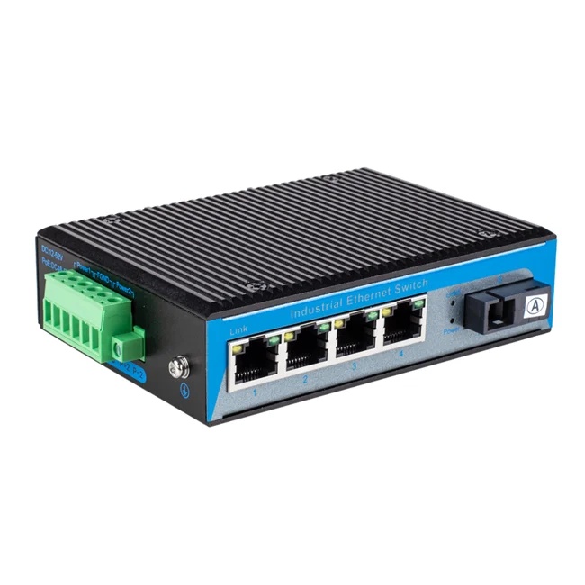 hit product1.25G High speed Fibre Optic Ethernet 1 ports 1.25G Media Converter SFP+To 4 RJ45 POE Industrial Media Converter