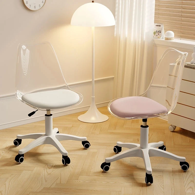 Computer Modern Transparent Swivel Chair Makeup Chair Gaming Study Anchor Chairs Living Room Bedroom Office Chair Desk Stool