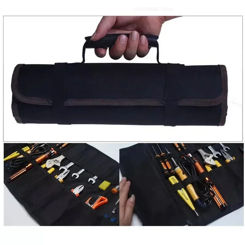 Multi Function Rolling Tool Bag, Oxford Canvas Tool Storage, Practical Handle Carry Kit for Tools