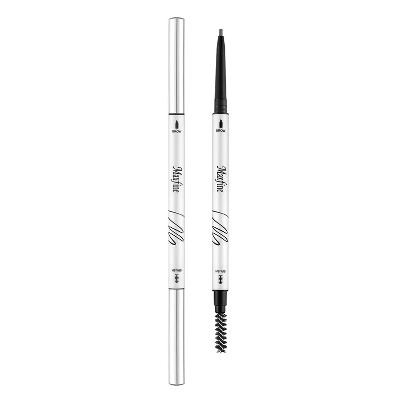 MAXFINE Natural Makeup Eyebrow Pencil Double Head Extremely Fine Eyebrow Pencil Waterproof And Non Smudging Eyebrow  Brush