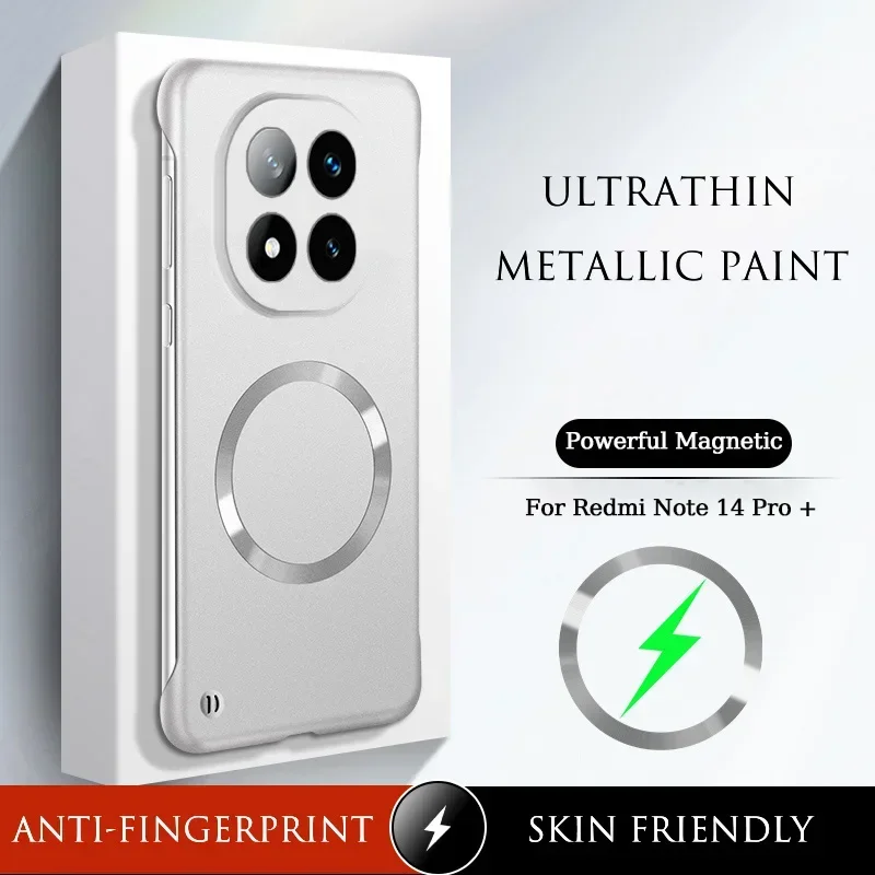 Luxury Ultra Thin Metallic Frameless Magnetic Case for Redmi Note 15 14 Pro Plus K80 K70E K70 Pro Ultra Shockproof Protect Cover view 2