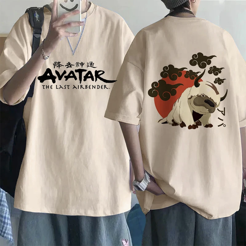 Avatar o último mestre do ar y2k camisa streetwear appa yip casual tshirt hip hop harajuku camisetas topos moda mange camiseta roupas