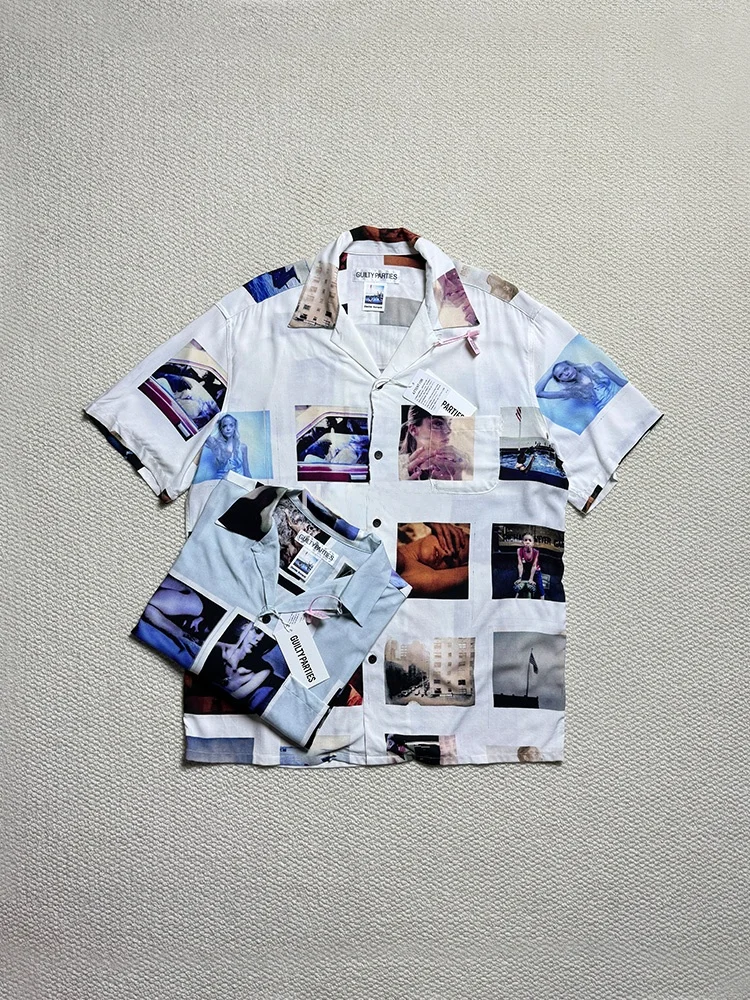 

WAO MARIA DAVIDE SORRENTI Floral Print Cuban Collar Hawaiian ort Sve irt Men's Loose Fit Cool Sensation Regular Thic...