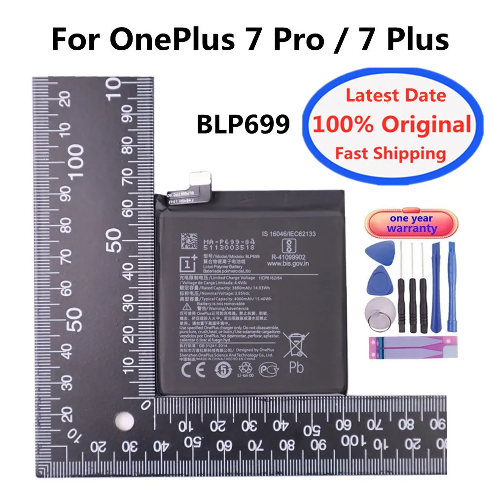 4000mAh BLP699 Original-Akku für OnePlus 7Pro 7 Pro /One Plus 7Plus 7 Plus Bateria Batterie Batterij