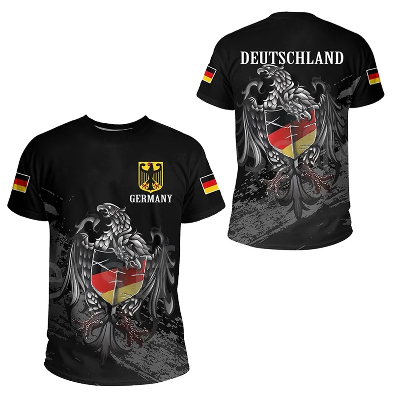 Duitsland Nationale Embleem Vlag Print T-Shirt Voor Mannen Mode Trend Kleding Oversized T-Shirts Zomer Casual O-hals Korte Mouw Tops