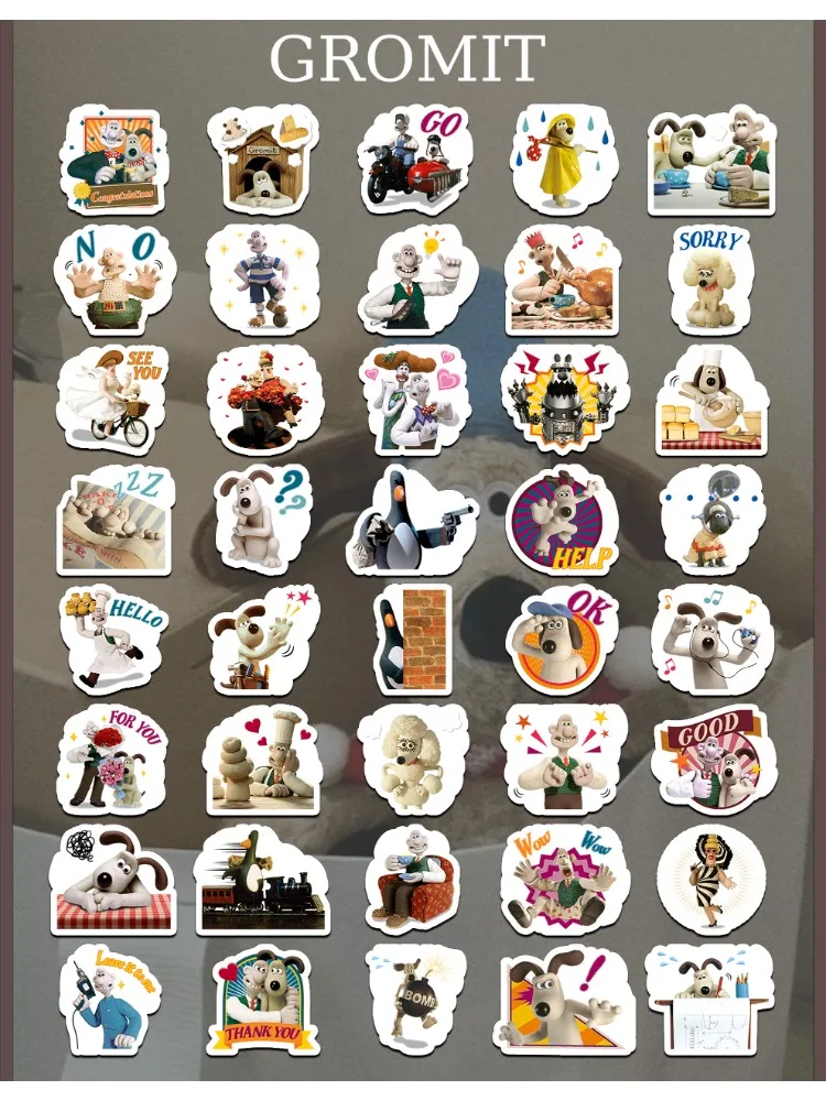 40Pcs Cartoon Wallace And Gromit Stickers Laptop Graffiti Luggage Suitcase Skateboard Phone Cute Sticker Children Decal Gift