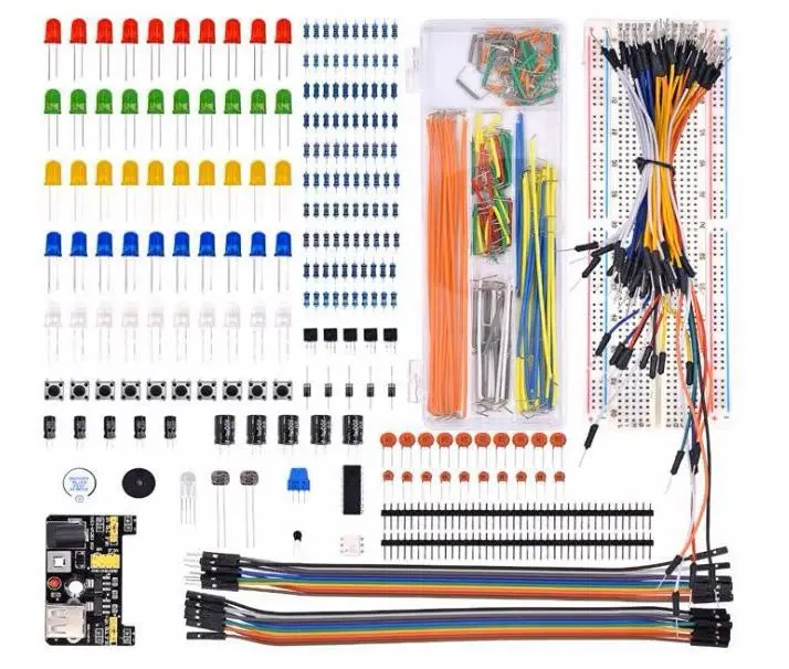 830 Gat Breadboard Kit Voor Uno R3 Component Kits Starterkit MB-102 Jumper Caps Weerstanden Leds Punchdowns Dupont Draad 2222