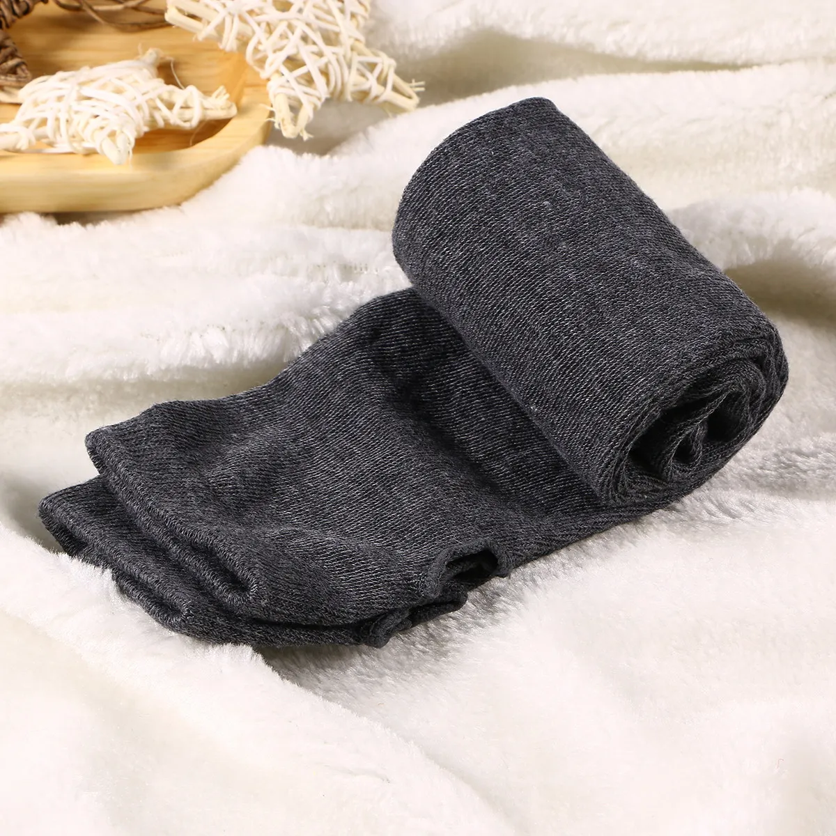 Knitted Dark Grey Half Finger Gloves Winter Long Fingerless Arm Sleeve Warm Soft Comfortable Breathable Winter Long Gloves