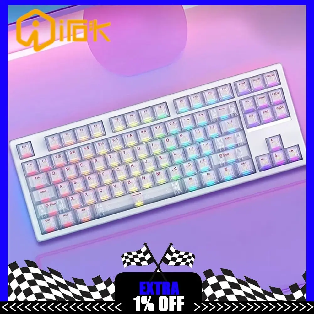 

IROK FE87 V2 IMC Трехрежимная механическая клавиатура, двойная скорость опрокидывания 8K, 0,125 мс, низкая задержка, игровая клавиатура для киберспорта, поддержка SOCD