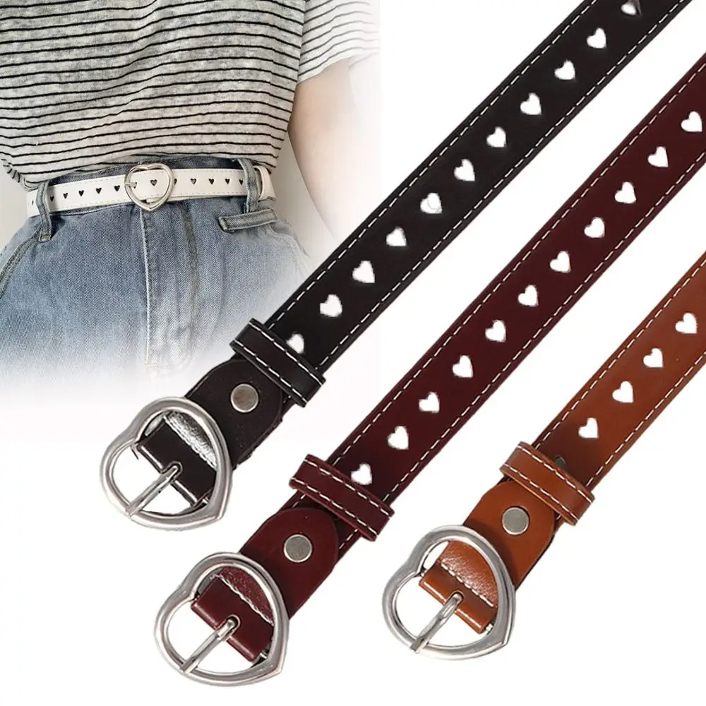 

Fashion Heart Eyelet Grommet Love Heart Belts Gothic Punk Pin Buckle Waistband Hip Hop Y2k Waist Band For Women Man