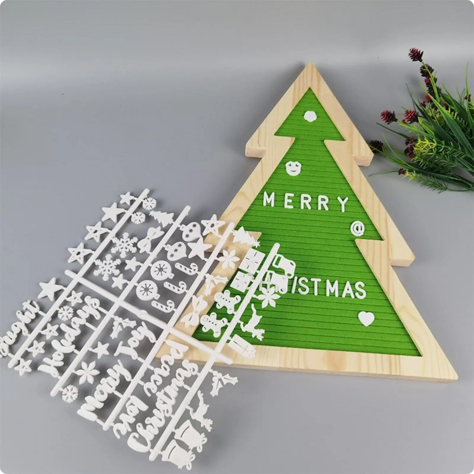 Christmas Tree Letter Board Festive Decor Adjustable for Counter