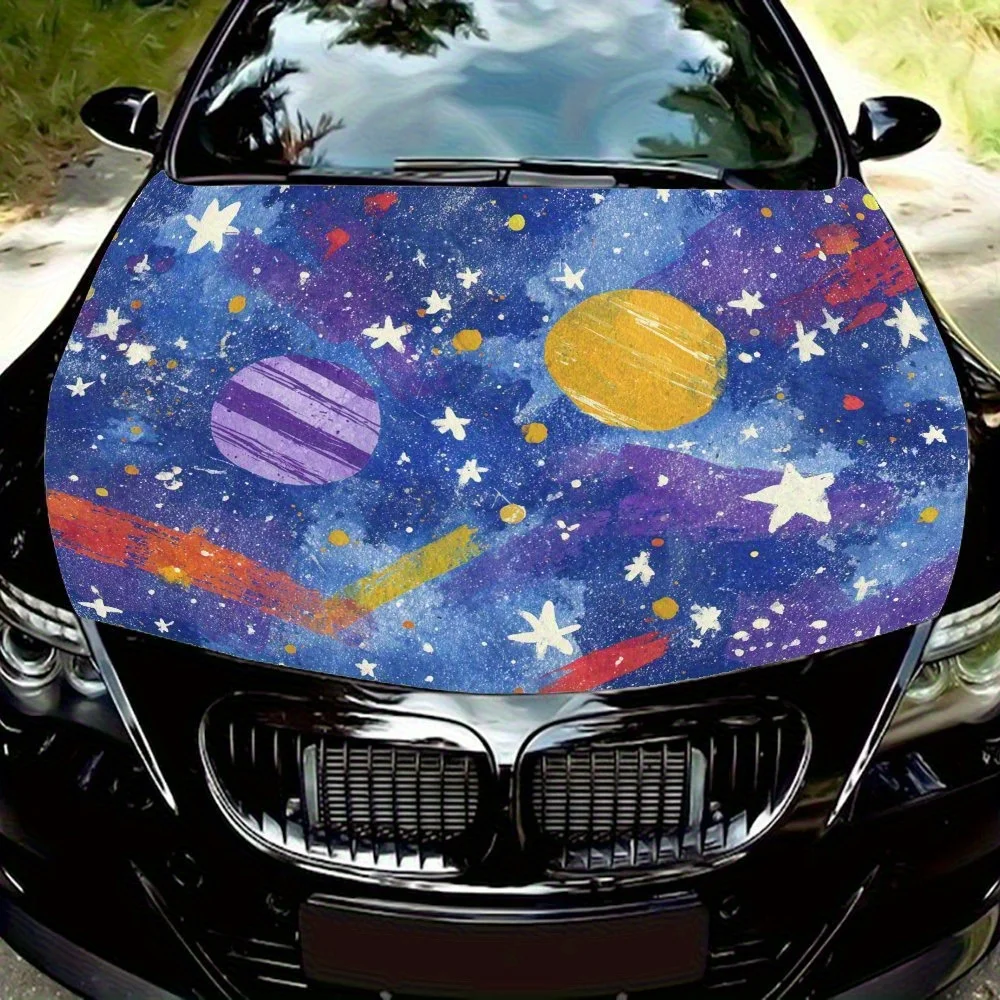 

Cosmic Starry Sky Pattern Car Hood Sticker Car Hood Decal, Truck Hood Wrap, Car Bonnet Wrap, Waterproof And Scratch-resistant, S