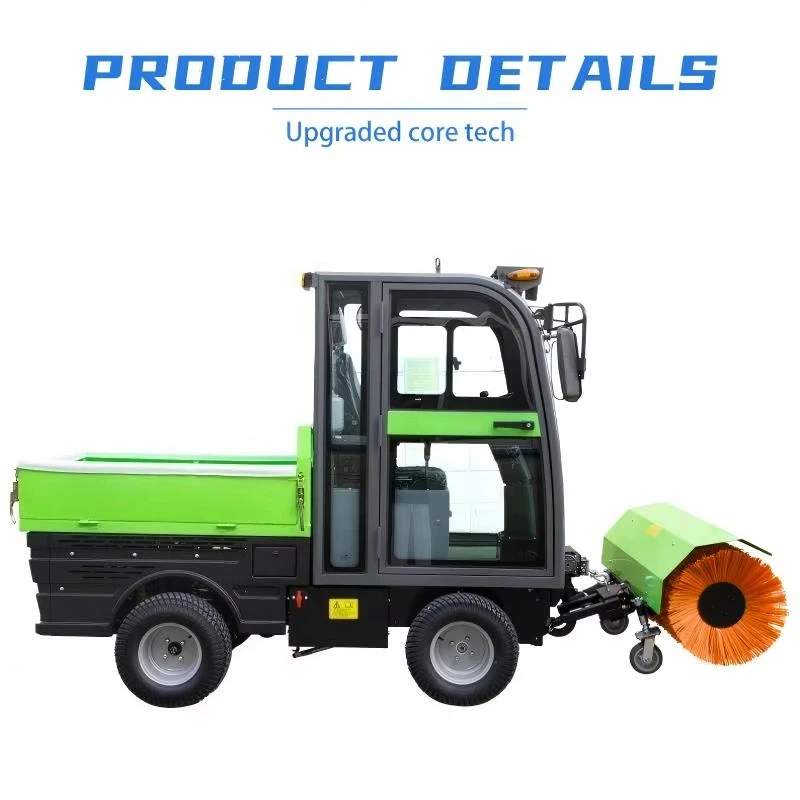 Heavy Ride On Snow Sweeper With Wide Rotary Brush And Hydraulic Control For Industrial Parks Roads And Large Parking Areas
