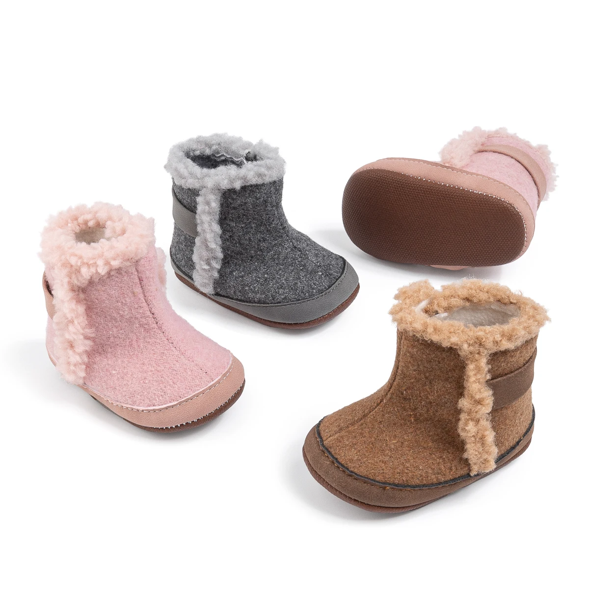 

Fashion Baby Fleece Cotton Boots Girls Boys Soft Comfortable Non-slip Cotton Boots