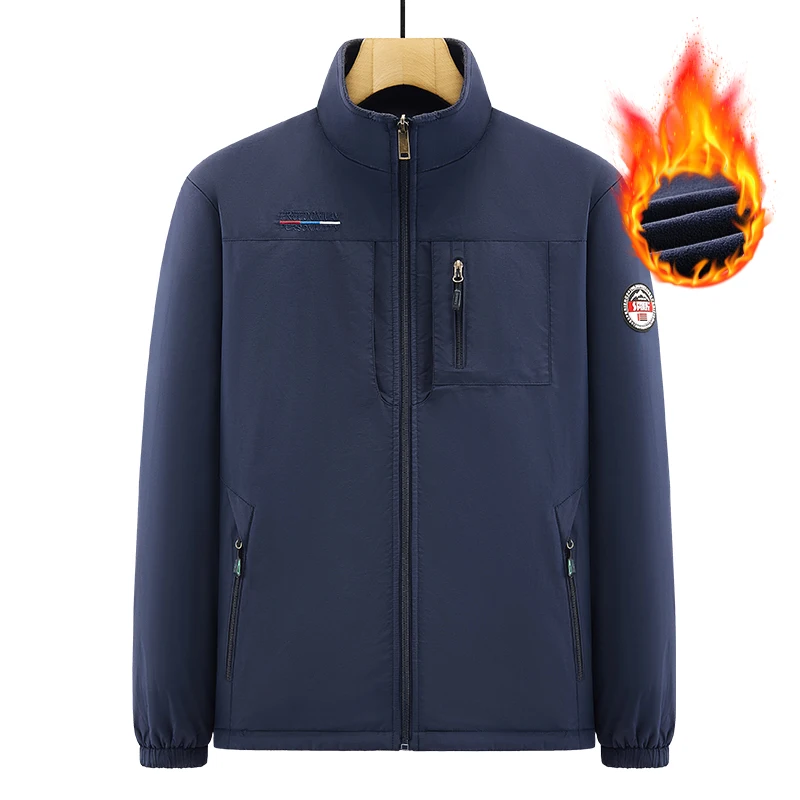 

Sweatshirts New Product Double Sided Wear Winter Men's Fleece Jacket Loose Stand Collar Coat with Thick Velvet Outdoor Jacket