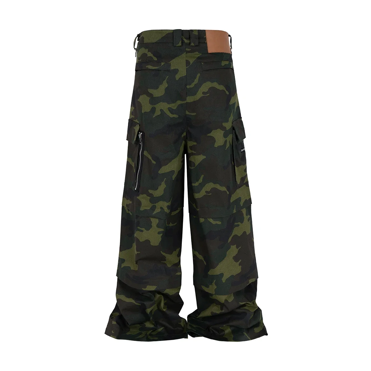 Color Match Multi-pockets Camouflage Cargo Pants for Men and Women Streetwear Patchwork Baggy Overalls Wide Leg Loose Trousers