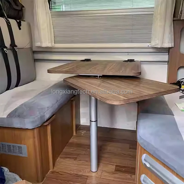 Aluminium Alloy RV Double-layer Table Leg with Front/Back Move & 360-degree Rotation for Campervan Van