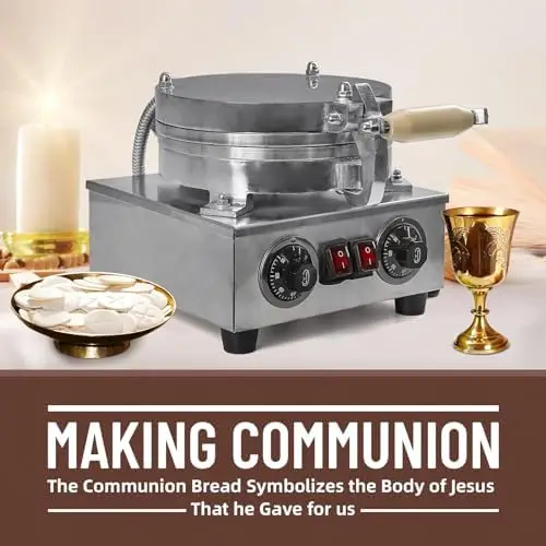 Christian Holy Communion Wafer Hostia Bread Baking Making Machine Automatic with Core Motor Component