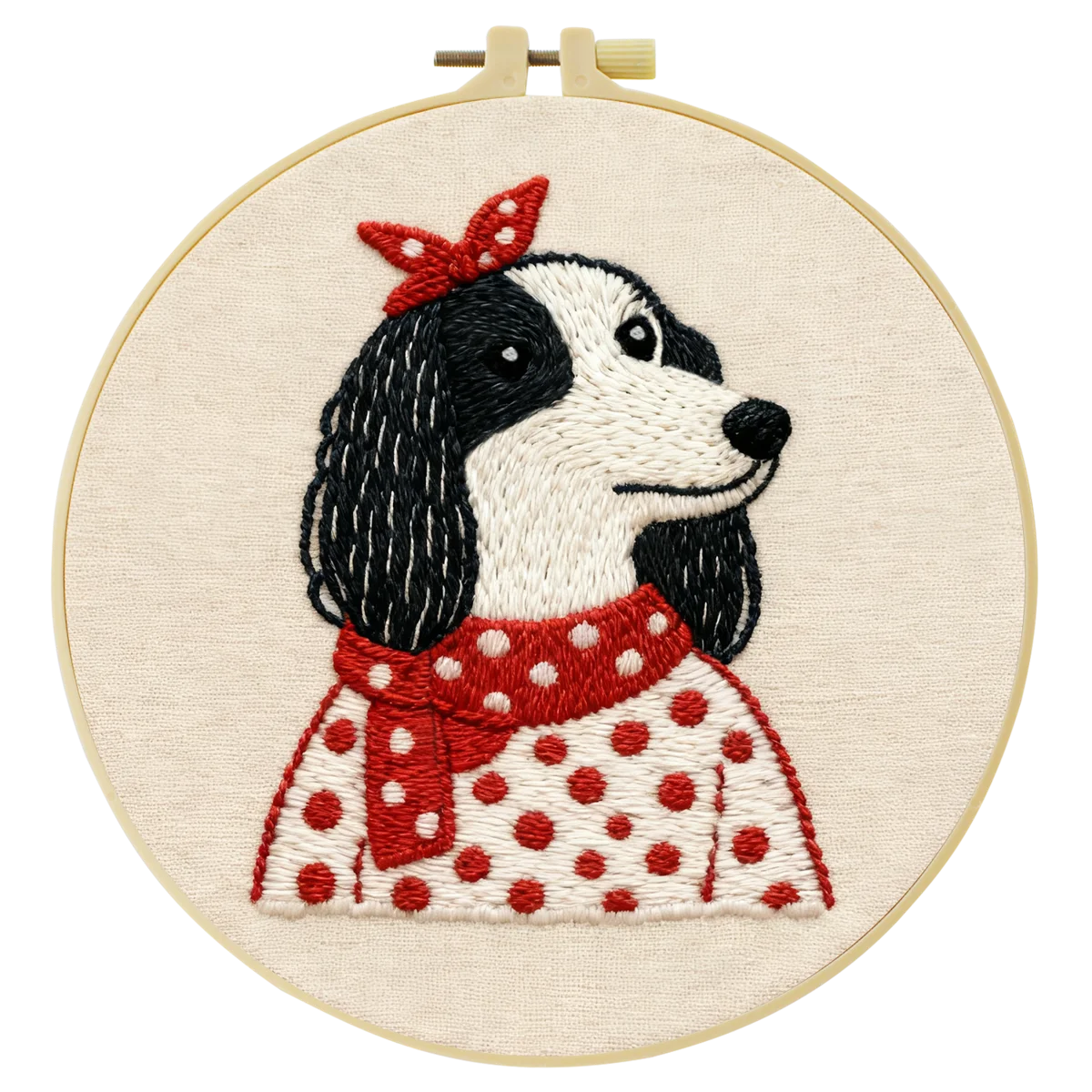 1 Stück 20X20CM/15X15CM 7,87/6,3 Zoll Hundestickerei-Starter-Kit DIY-Kit DIY-Stickerei-Set für Anfänger – Detail 3