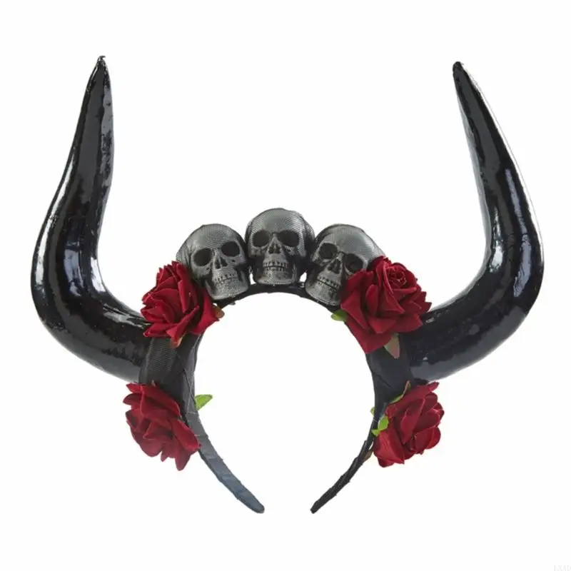 

LXAD Antelope Headband Devil Horns Headband Halloween Horn Skull Headband