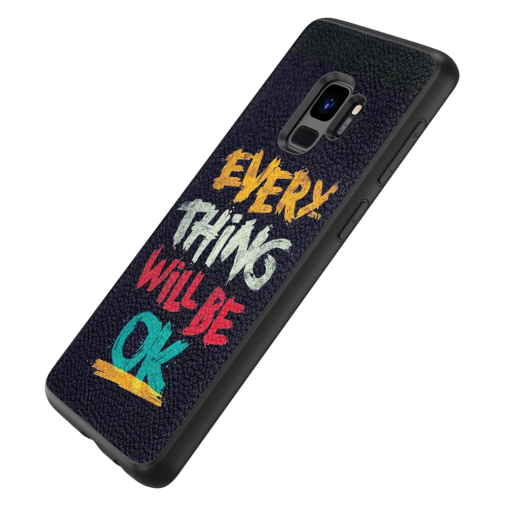 Back Cover Leather Case for Samsung Galaxy S7 Edge S8 S9 Plus S10E S10X S10 Lite High Quality with Everything Will Be OK Dog