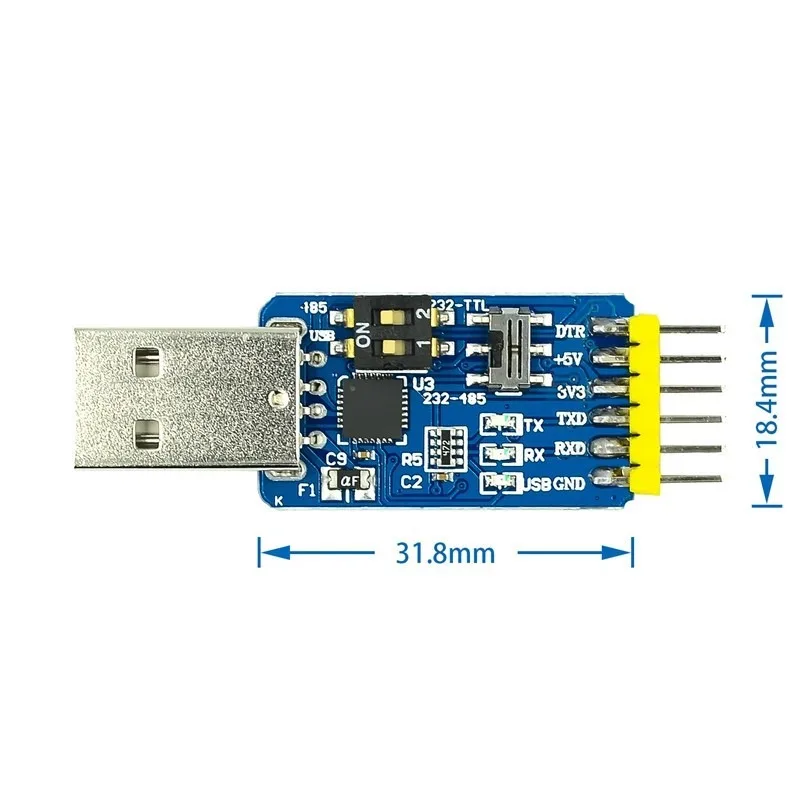 Six In One Multifunctional CP2102 Serial Module USB To TTL 232 485 Mutual Conversion 3.3V 5V Compatible-10pcs