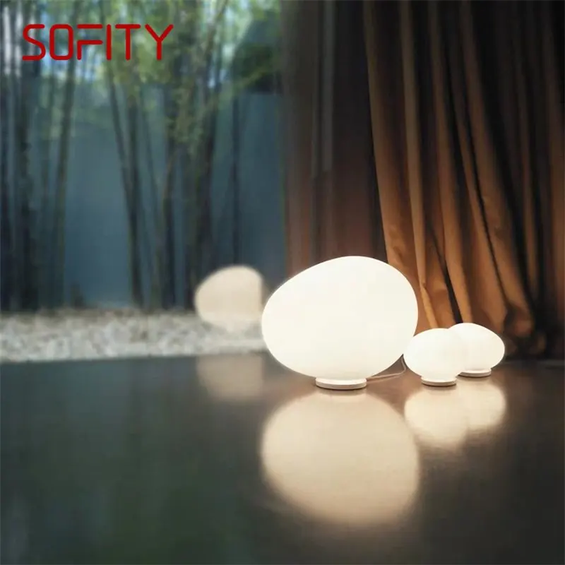 

SOFITY Nordic Table Light Creative LED White Eggs Shape ModernLamps Bedroom for Home Decoration