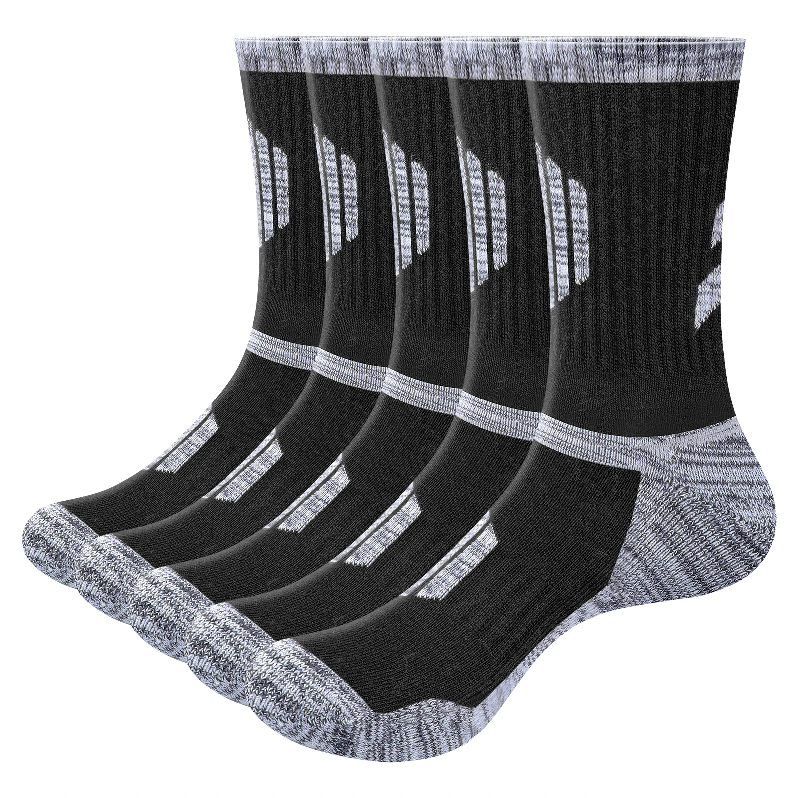 

YUEDGE Men's Hiking Socks Moisture Wicking Mens Socks Cushioned Casual Athletic Socks Comfort Work 5 Pairs