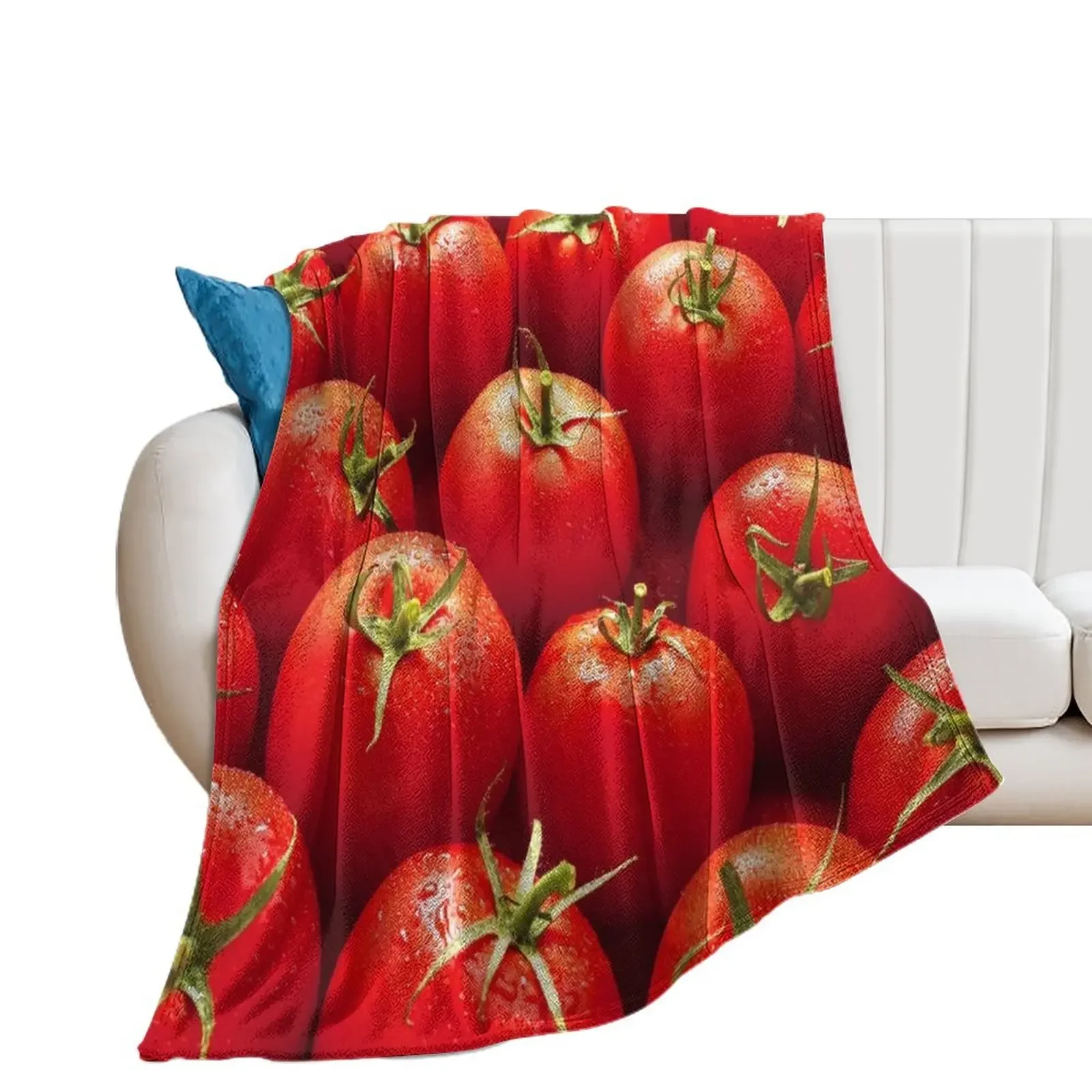 Tomato Red Throw Blanket Decorative Beds Polar Quilt Blankets