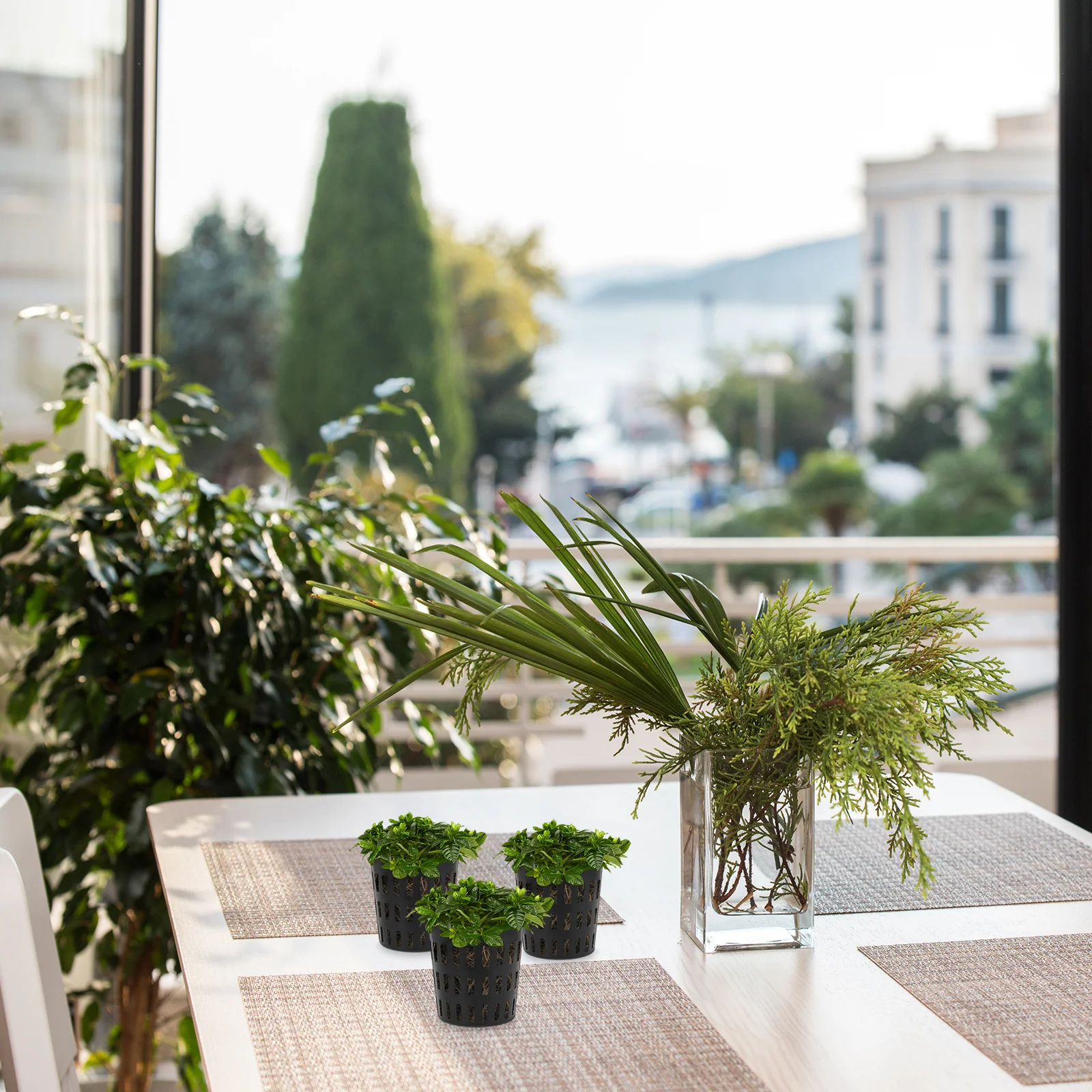 

10Pcs Plastic Hydroponic Mesh Net Pots Planting Baskets for Water Saving Root Growth Aquatic Cultivation Aquatic Mesh Screen