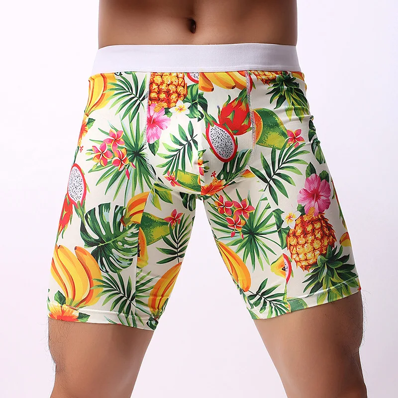 

Men's Extended Boxers Printed Five-point Pants Fashionable Loose Outer Wear Pants Breathable Young Men's Underwear