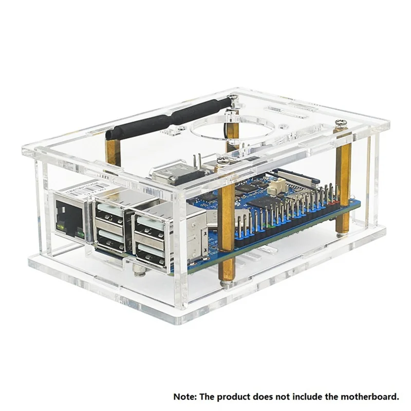 Upgraded For Orange Pi 4A Case Acrylic Enclosure Transparent Shell With Heatsinks Fan