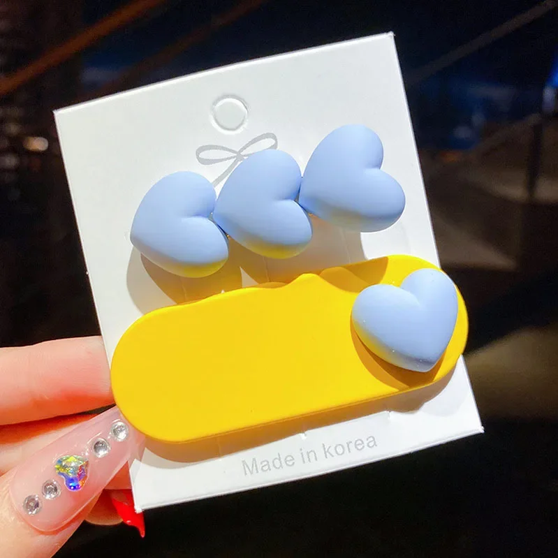 

2pcs Korean Cute Baby Girls Hair Clips Macaron Colorful Kawaii Kids Princess Heart BB Clip Sweet Little Girl Hair Accessories