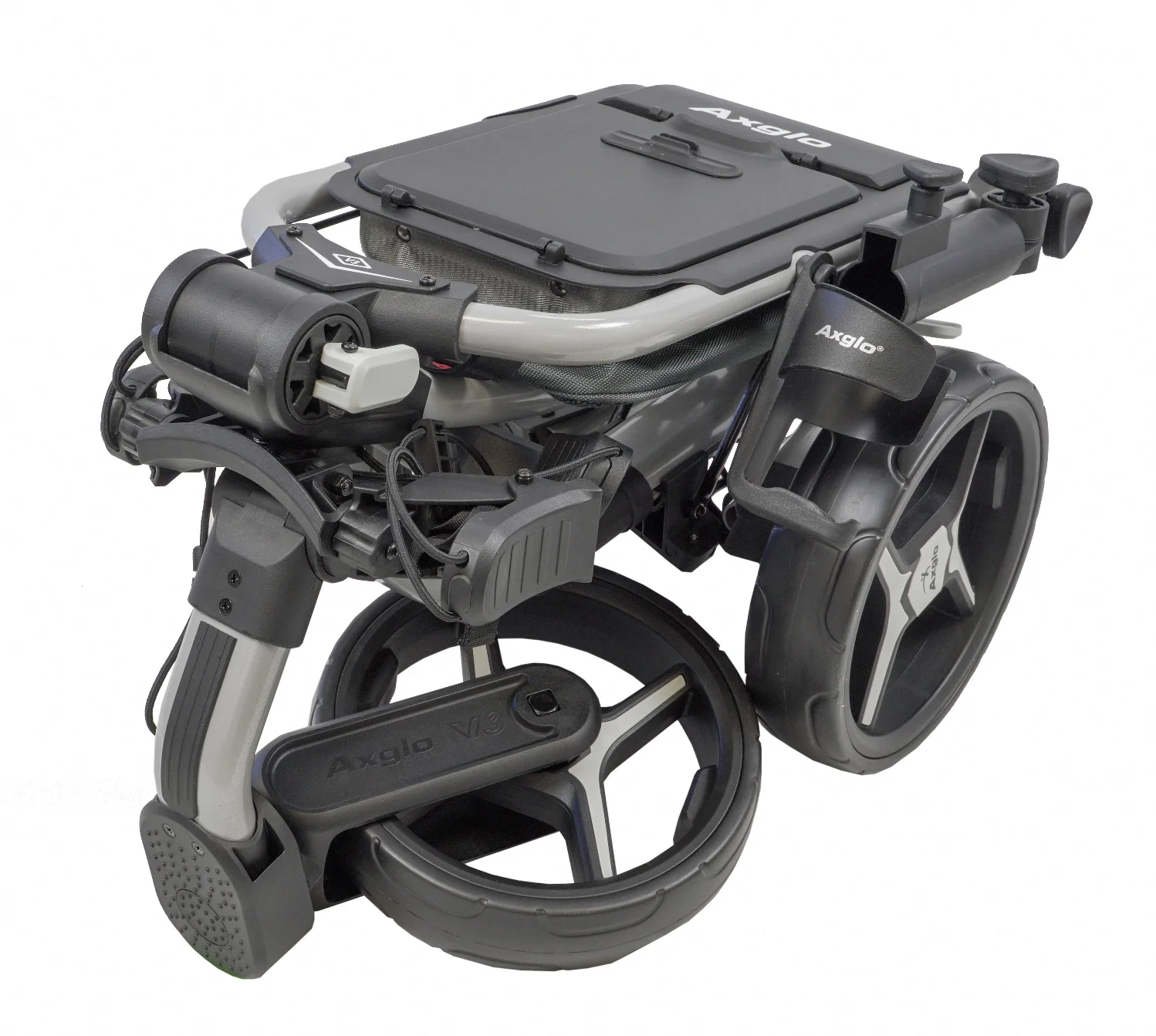 

New Design 360 Degree Steering Foldable Front Wheel Golf Push Trolley With Adjustanble & Dual Hand Brake Golf Push Trolley