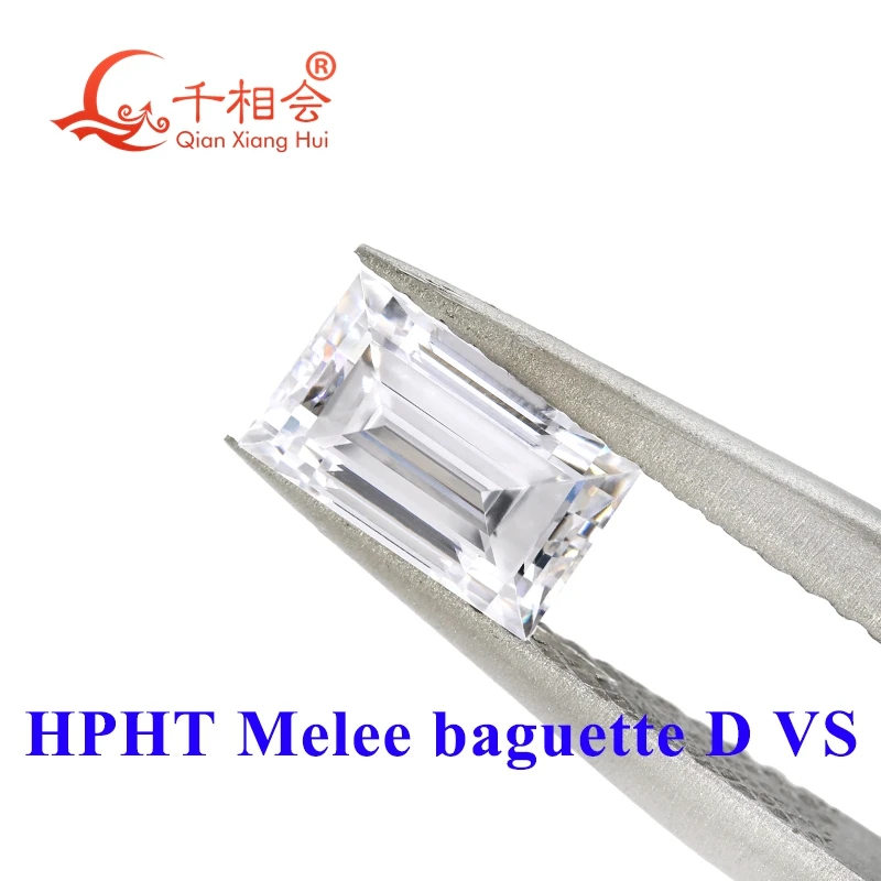 

Melee baguette shape HPHT diamond D color 0.02CT To 0.63ct VS1 clarity lab grown diamond loose stone