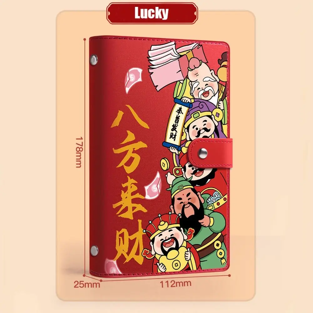 PU Leather Saving Money Binder Good Luck Portable Budget Binder Refillable Savings Handbook Planner Organizer
