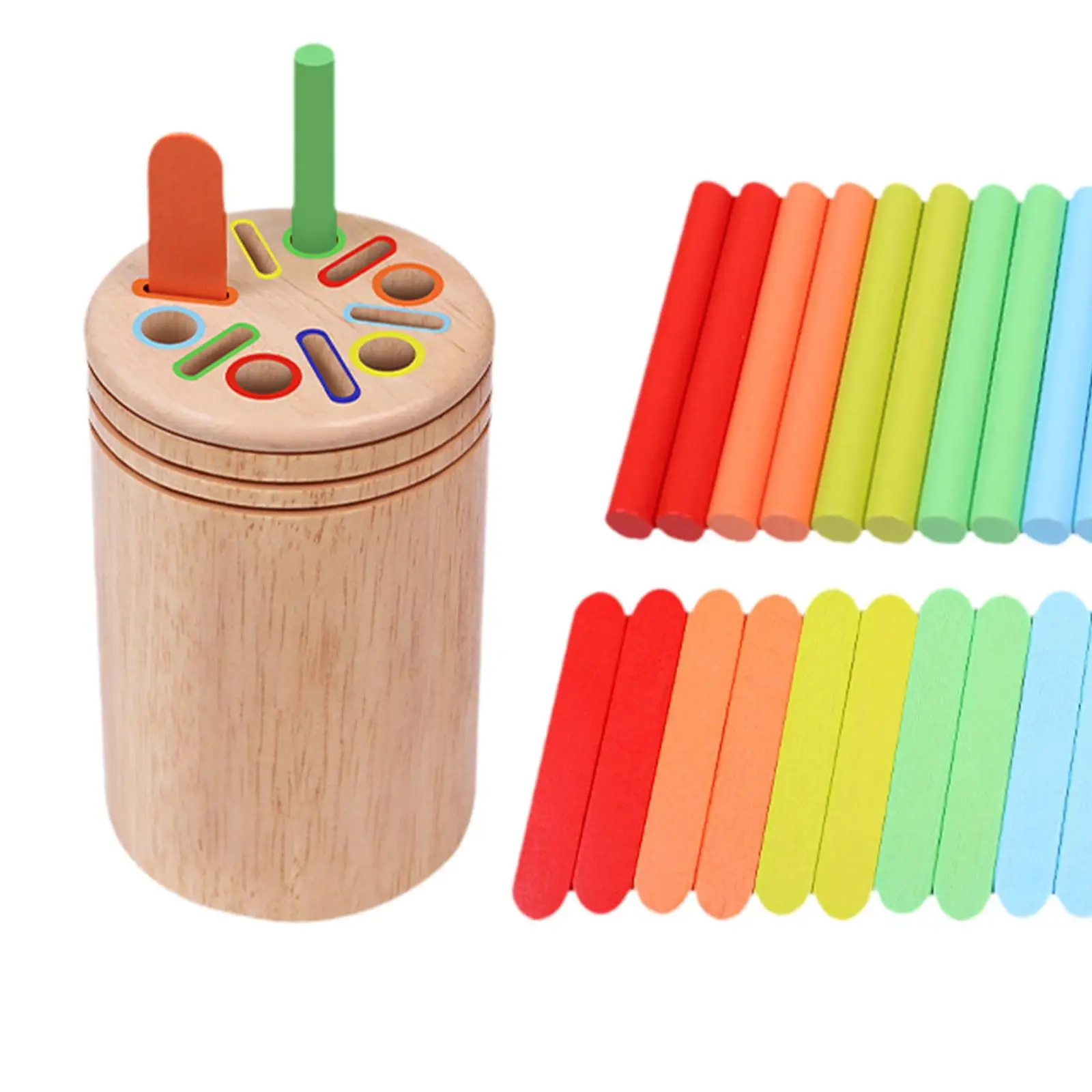 Wooden Balancing Stick Matching Toy, Color Sorting Sticks Matching Game, Montessori Toddlers Toys for Children, Boys Girls