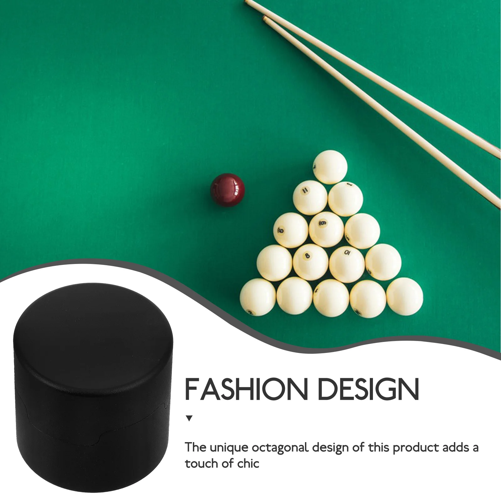 

Chocolate Pool Chalk Holder Black Aluminum Octagonal Design Billiard Pool Table Chalk Holder Accessories