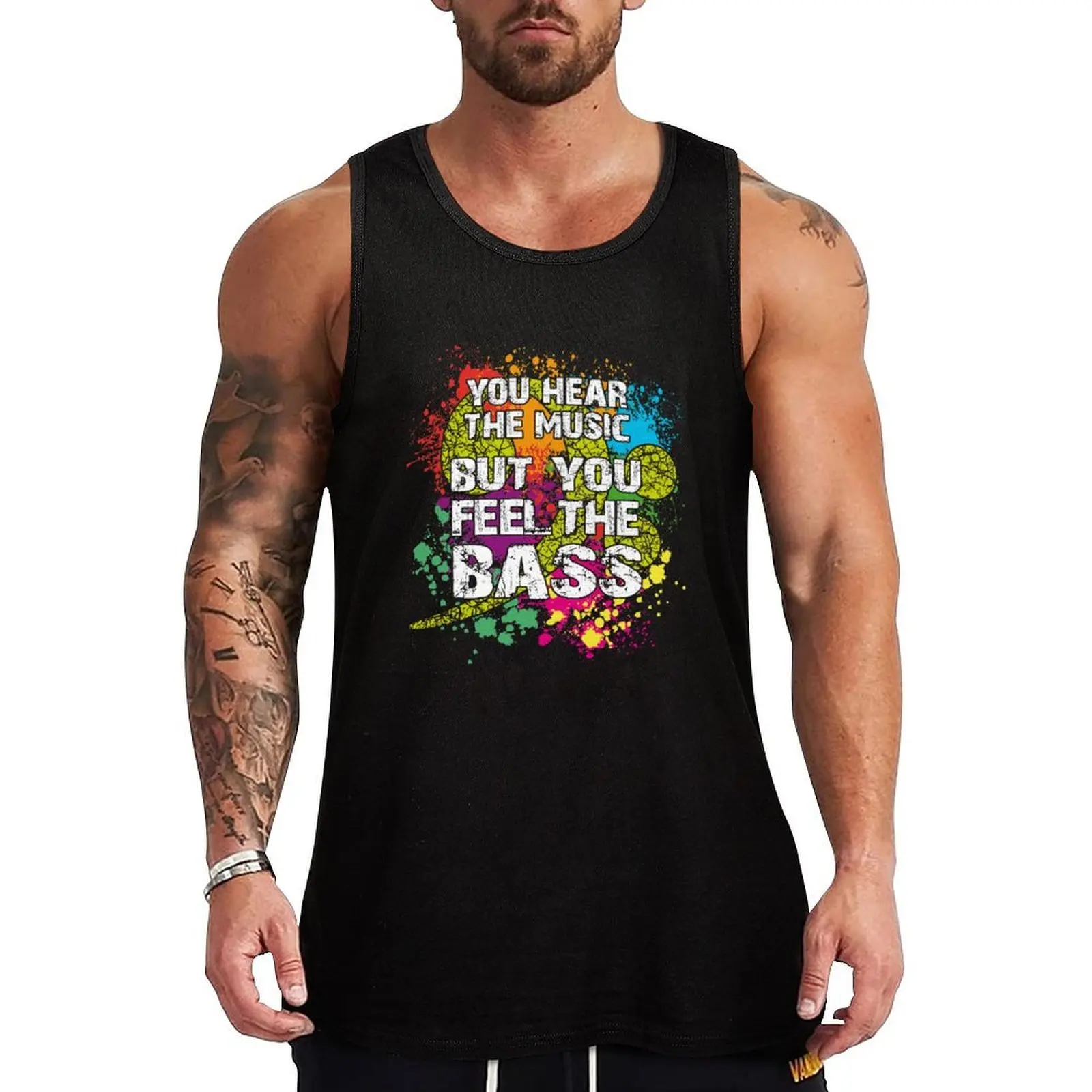 Kopie von You Hear Music - You Feel Bass Tank Top Basic Everyday Tank Top Regular Fit Soft Undershirt