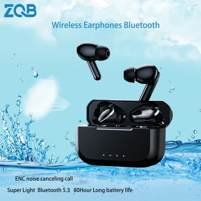 

ZQB A3 TWS Earbuds Noise Cancelling wireless headphones 5.3 Bluetooth Sport Headphones True Wireless Earbuds Work On All Smartp