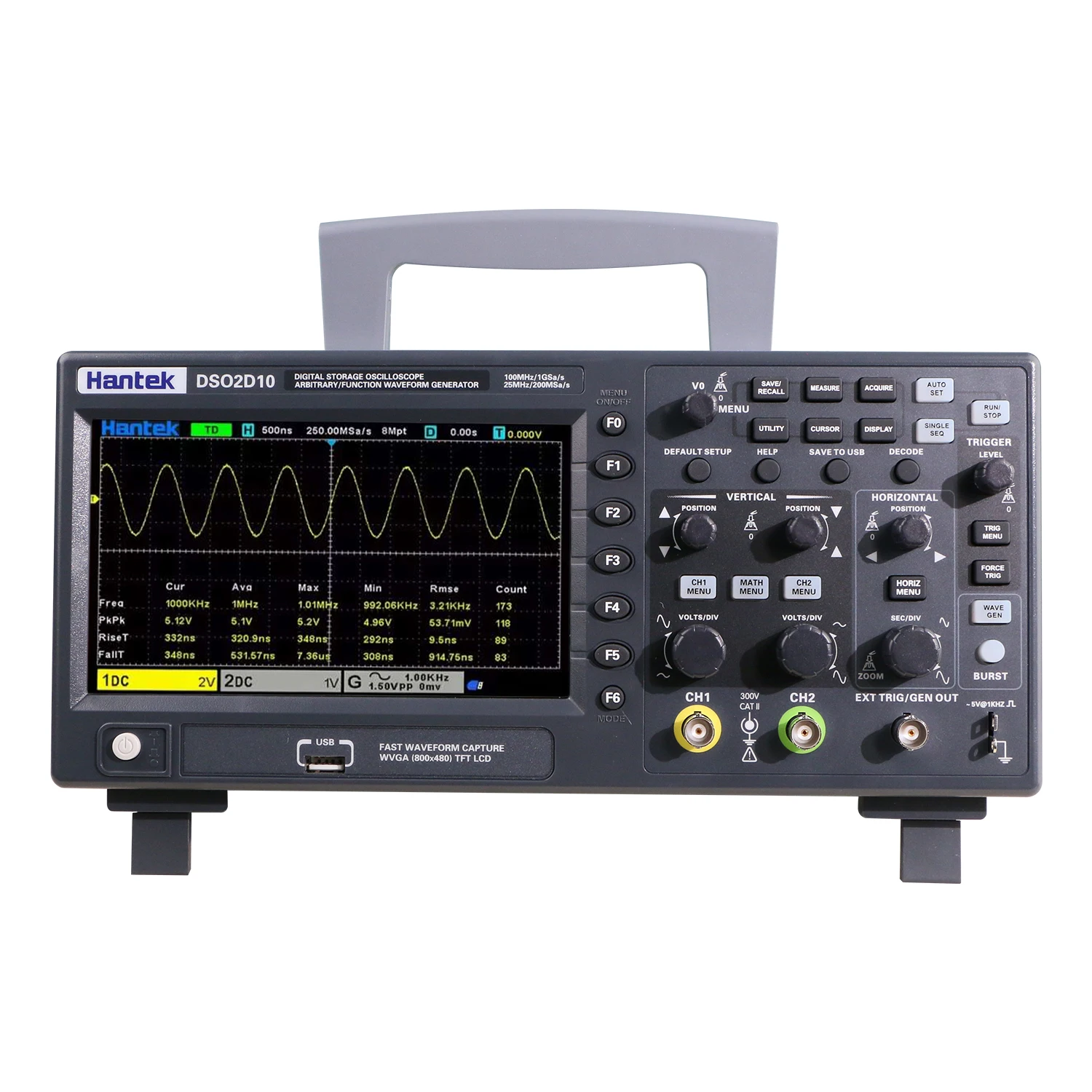 Hantek DSO2D15 150MHz Digital Storage Oscilloscope With Signal Source Without Aw-g Signal Generator
