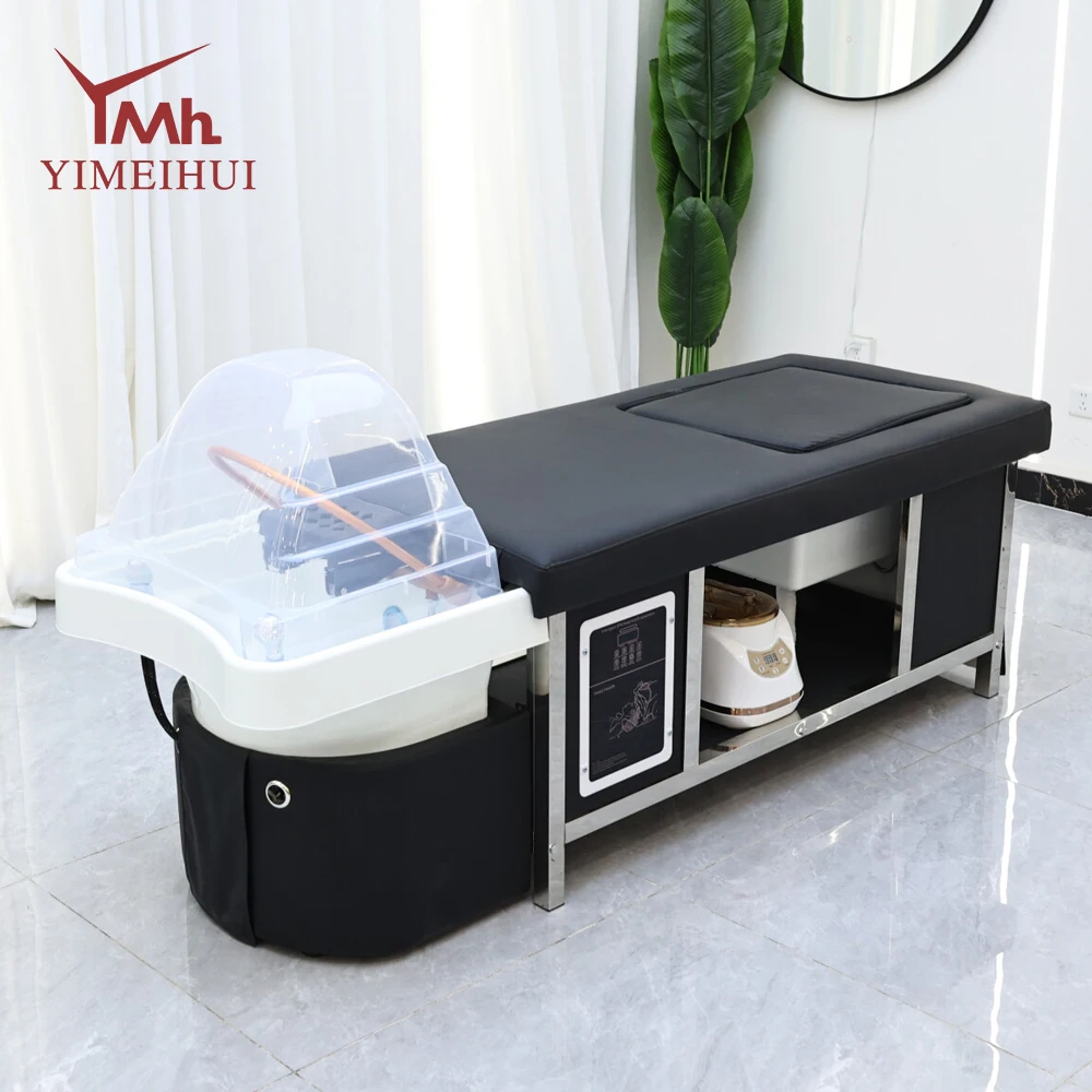Luxury 2 in 1 Black Salon Spa Massage Thai Shampoo Bed With Foot Bath Tub Spa Bed - view 2